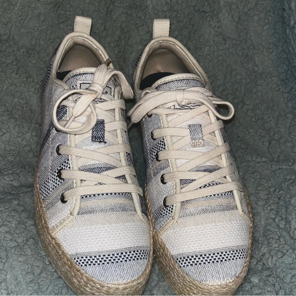 Skechers BOBS Sesame Espadrille Sneaker - platform striped canvas shoes - Picture 2 of 9